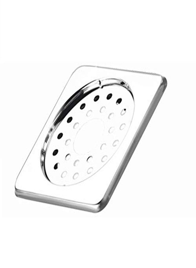 NEW WARE 6 x 6 Inch Square Locking Stainless Steel Bathroom Floor Drain with Hole - Chrome Finish Water Drain Grating Floor Trap